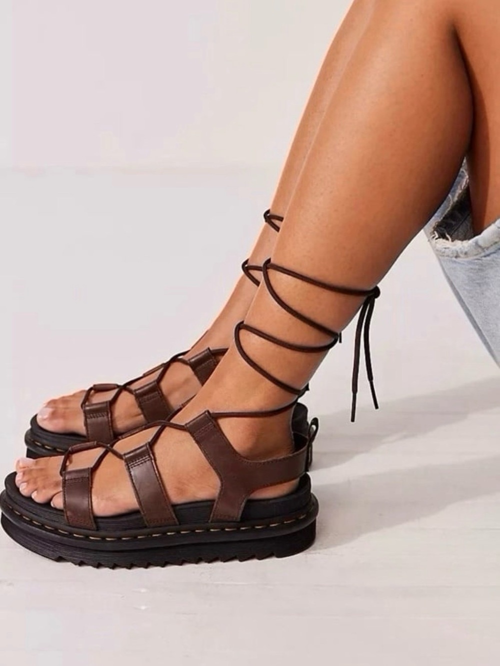 Nartilla Leather Gladiator Sandals - Women’s Size 10.5